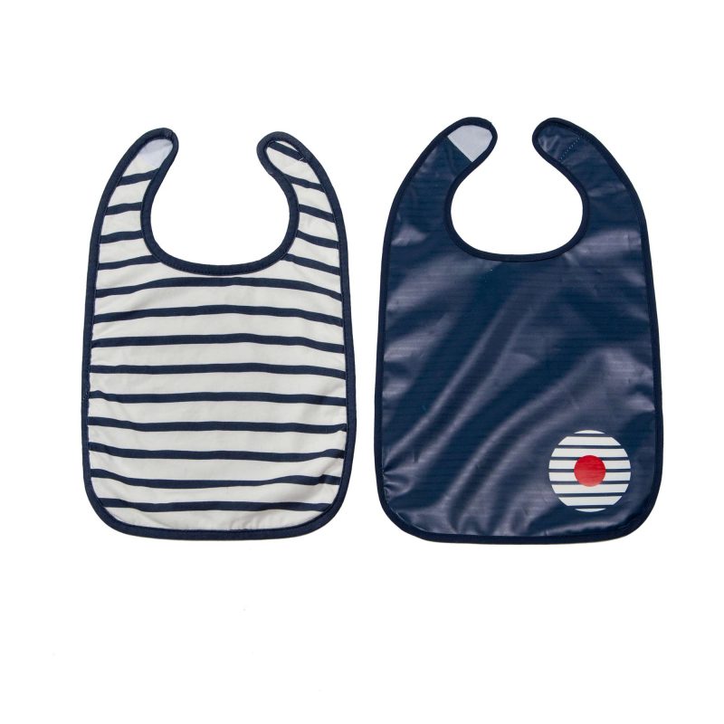 Set of 2 bibs - Blue Stripes