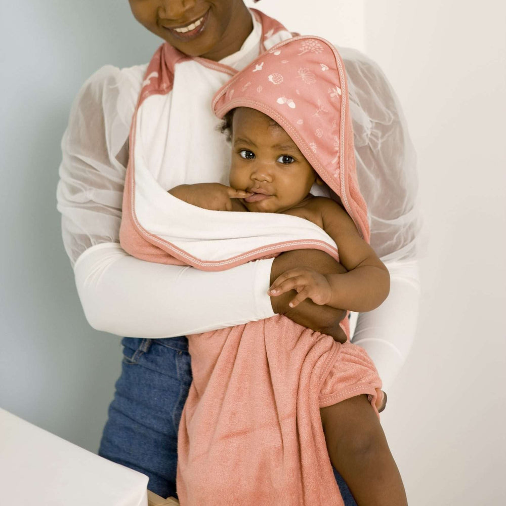 Smart baby towel - Pink Forest - Bamboo