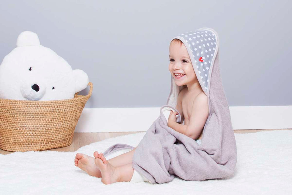 Das Smart Baby Towel – BAMBUS - White Stars